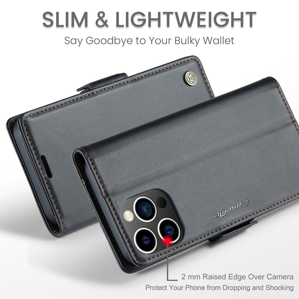 Apple iPhone 14 Pro RFID blocking Slim Wallet Case Black