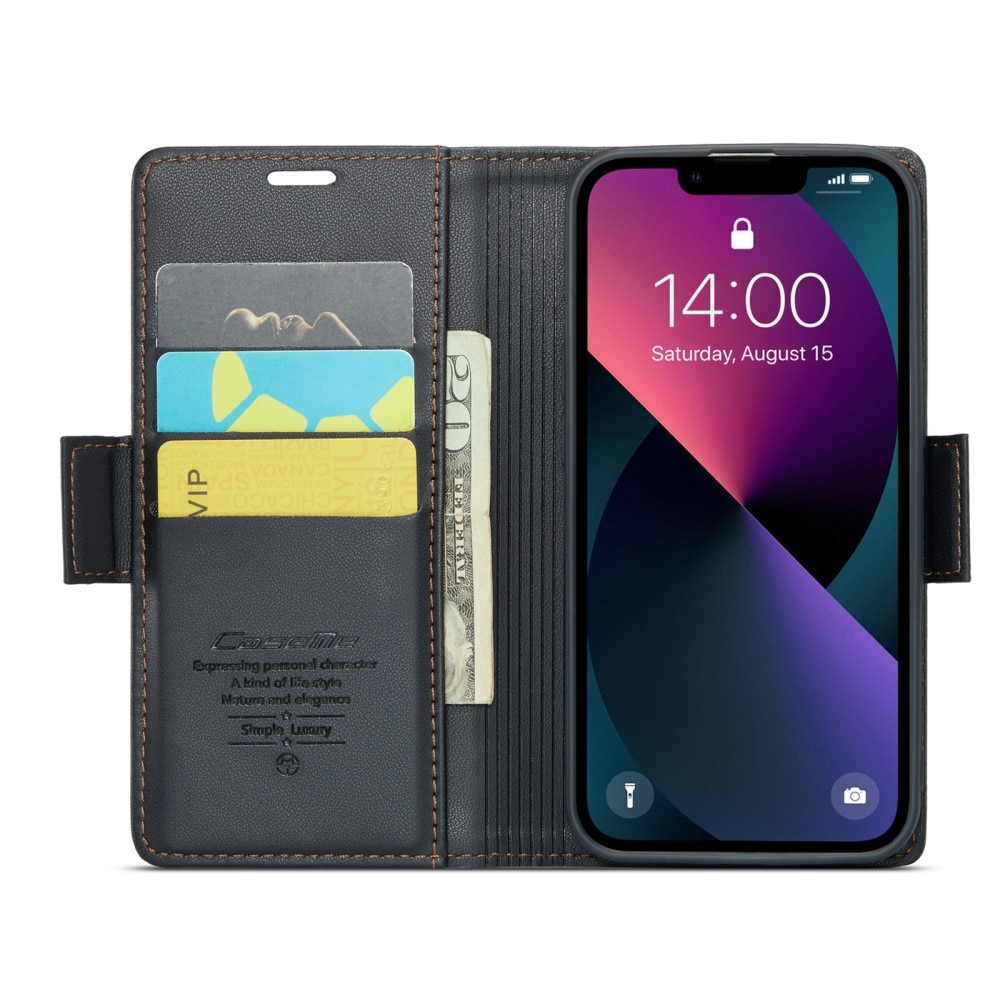 iPhone 13 RFID blocking Slim Wallet Case Black