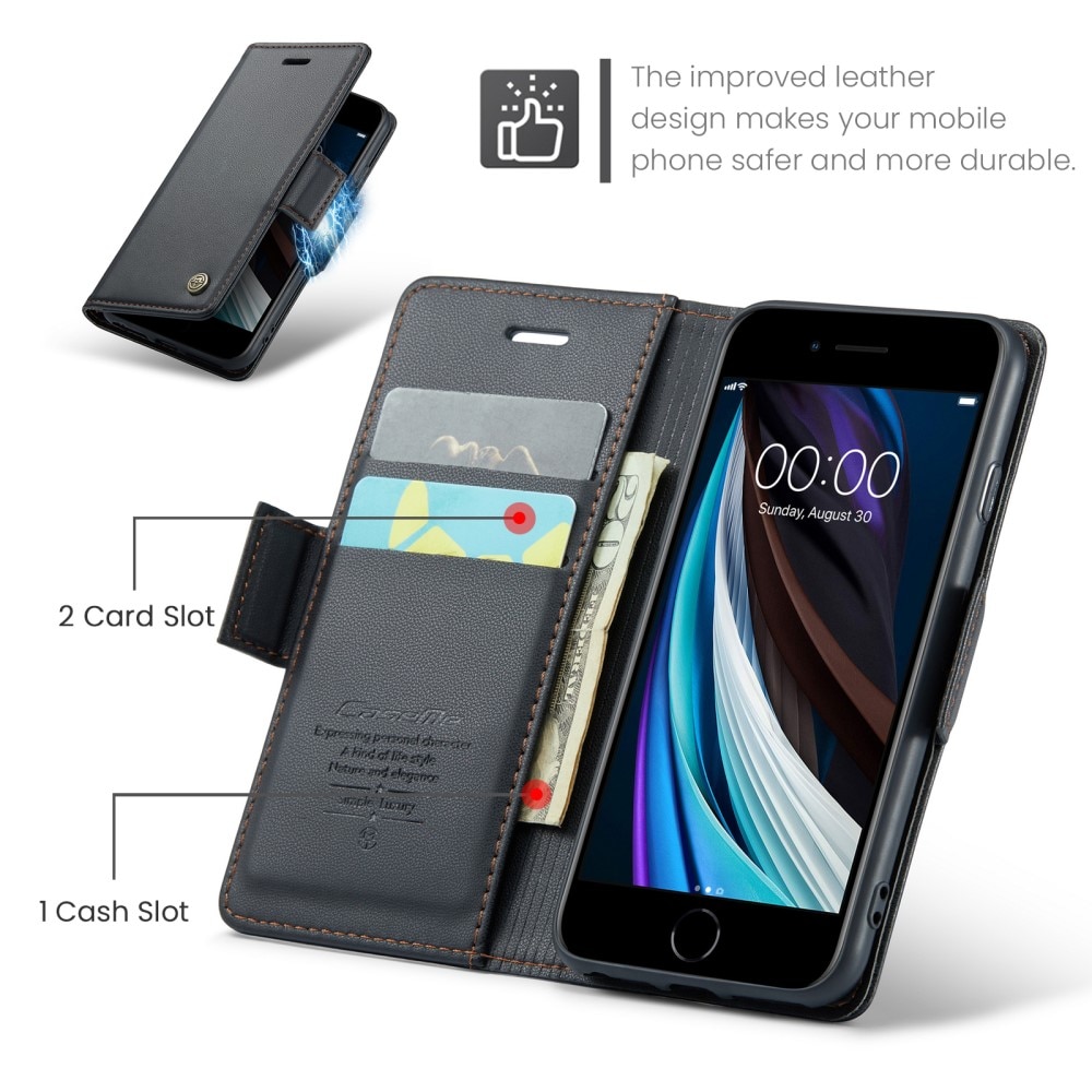 iPhone 7 RFID blocking Slim Wallet Case Black