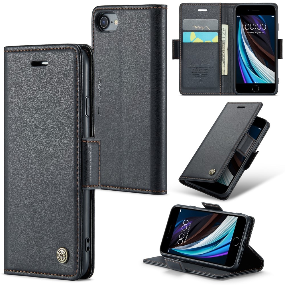 iPhone 8 RFID blocking Slim Wallet Case Black