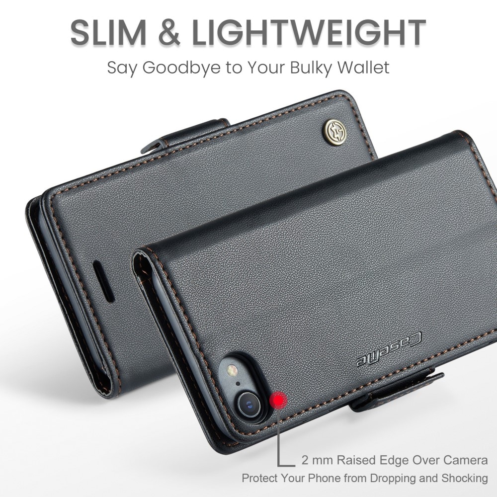 iPhone 8 RFID blocking Slim Wallet Case Black