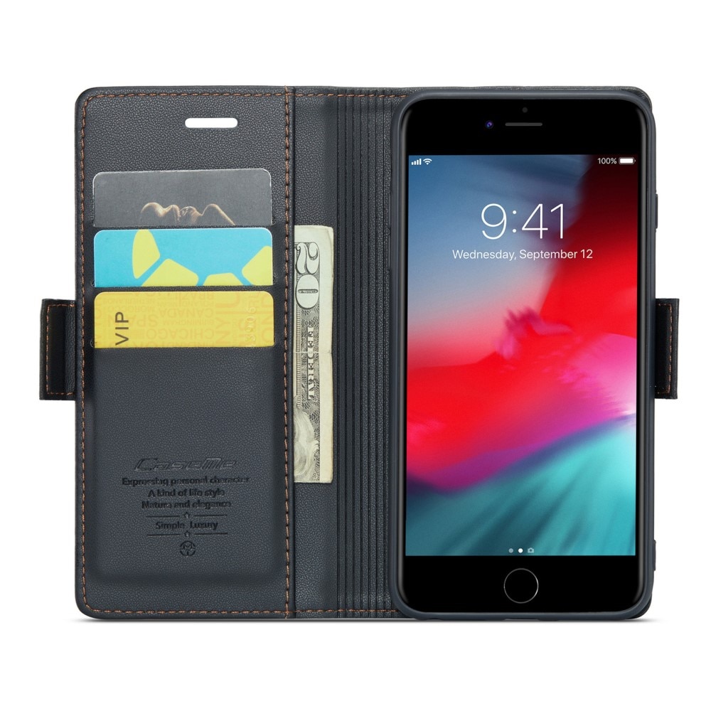 iPhone 7 Plus/8 Plus RFID blocking Slim Wallet Case Black