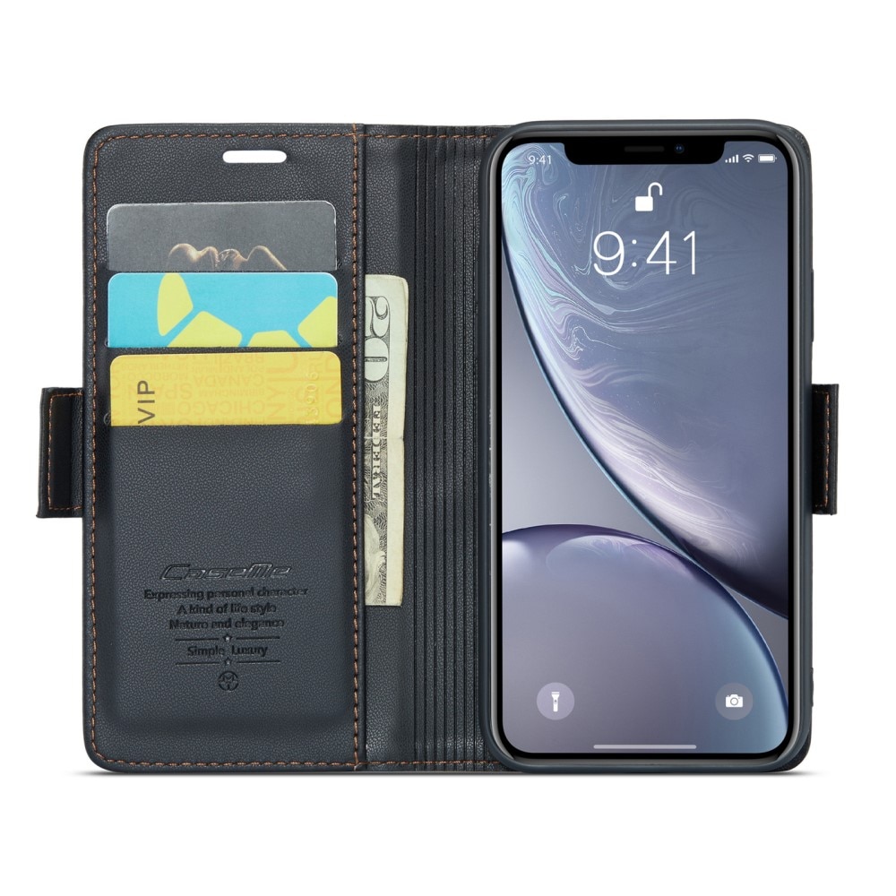 iPhone XR RFID blocking Slim Wallet Case Black