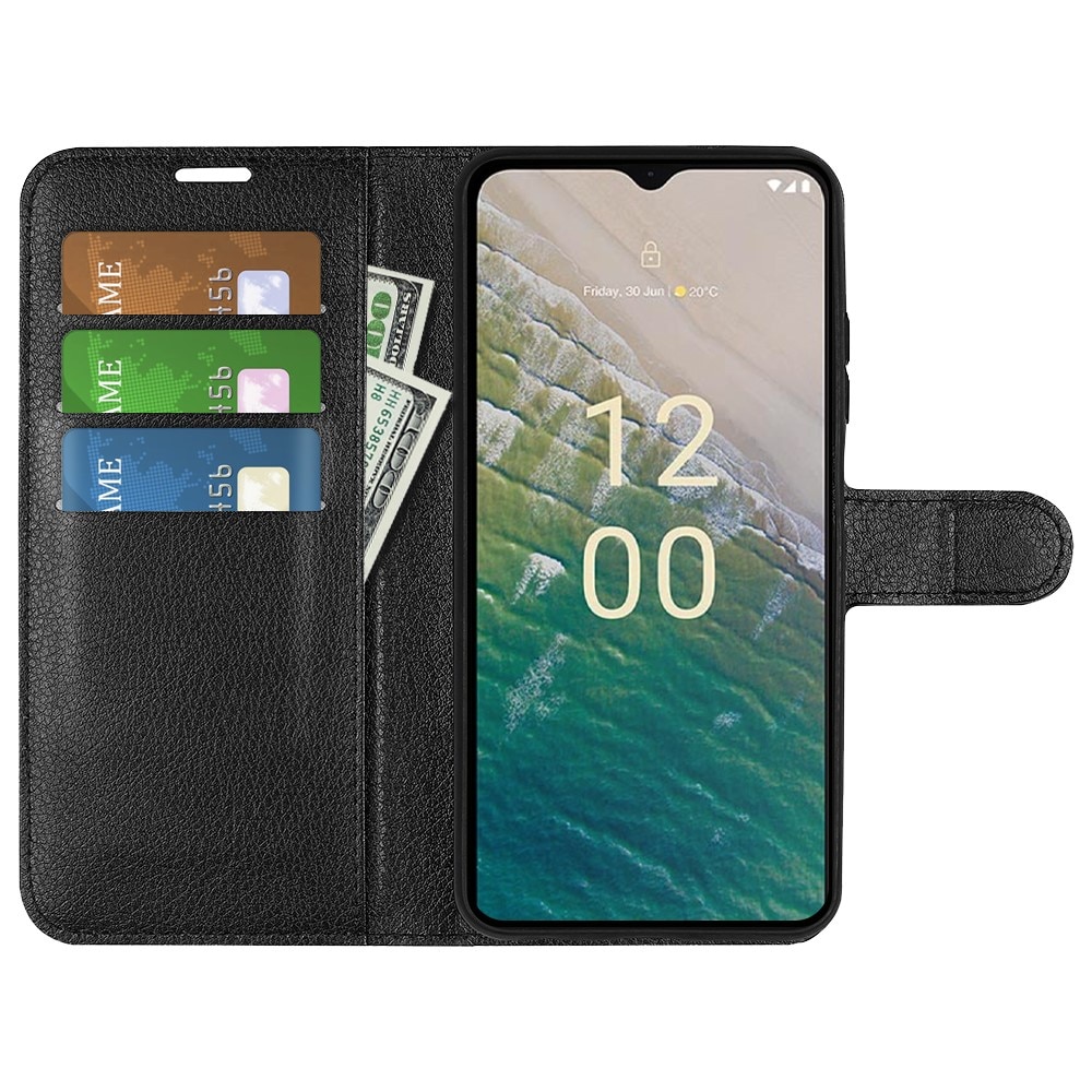 Nokia C32 Wallet Book Cover Black