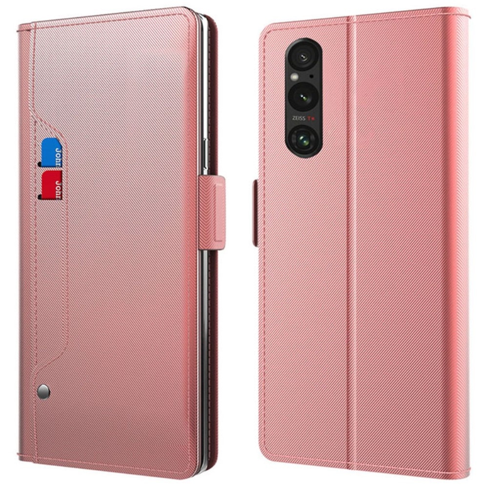 Sony Xperia 1 V Wallet Case Mirror Pink Gold
