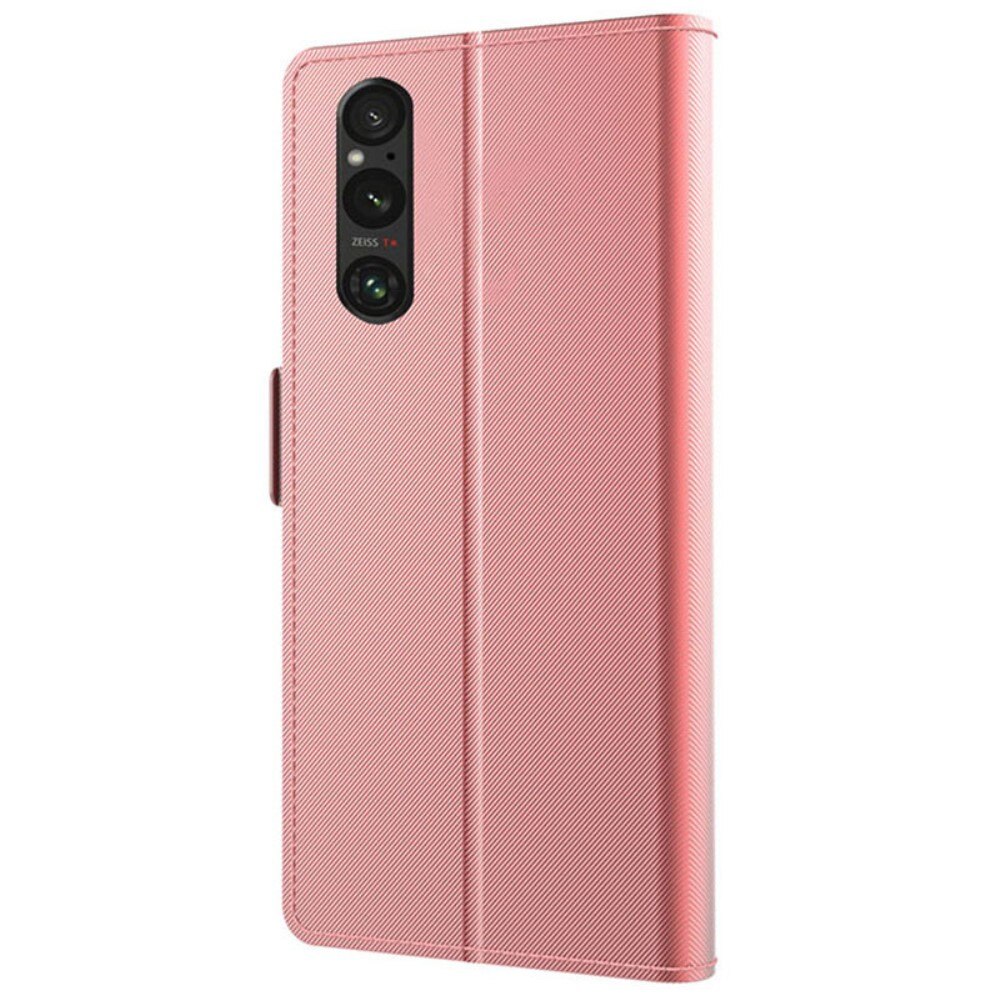 Sony Xperia 1 V Wallet Case Mirror Pink Gold