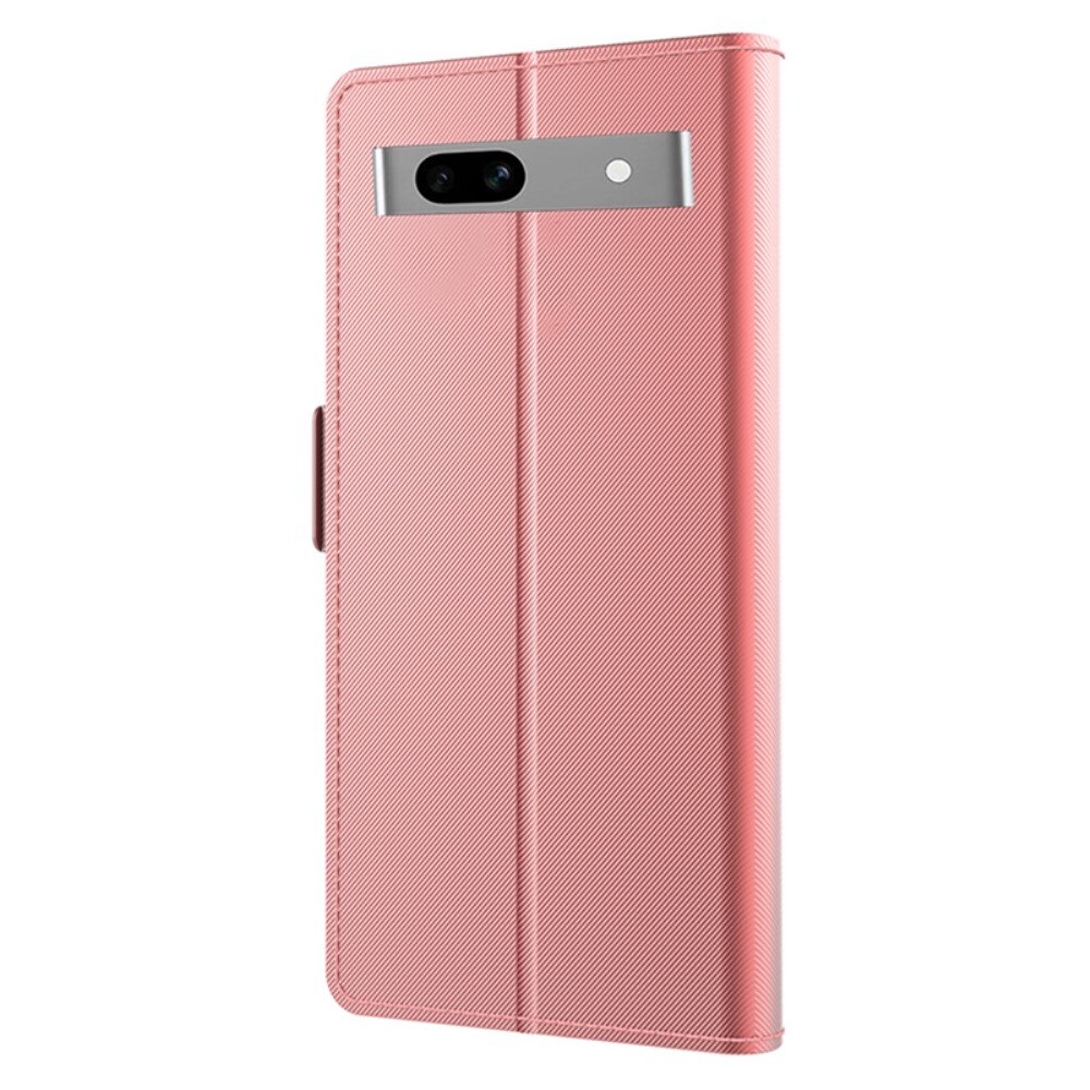 Google Pixel 7a Wallet Case Mirror Pink Gold