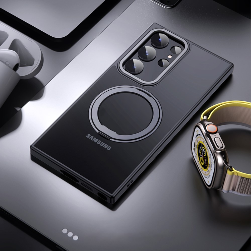Samsung Galaxy S23 Ultra Hybrid Case MagSafe Ring Kickstand Black