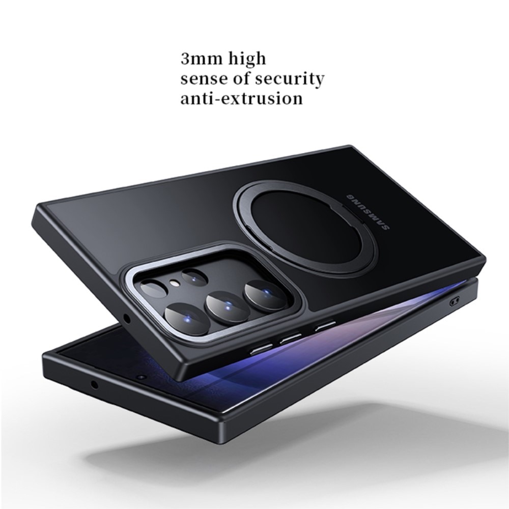 Samsung Galaxy S23 Ultra Hybrid Case MagSafe Ring Kickstand Black