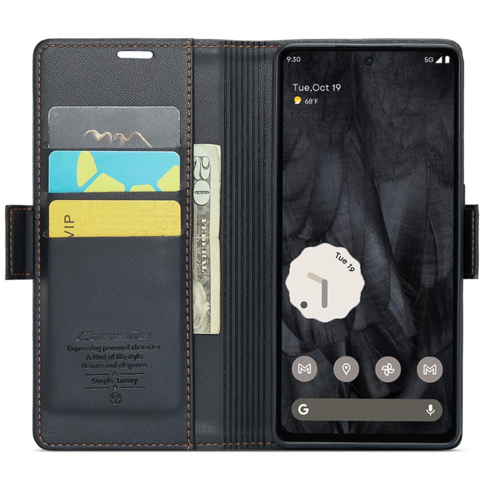 Google Pixel 8 Pro RFID blocking Slim Wallet Case Black