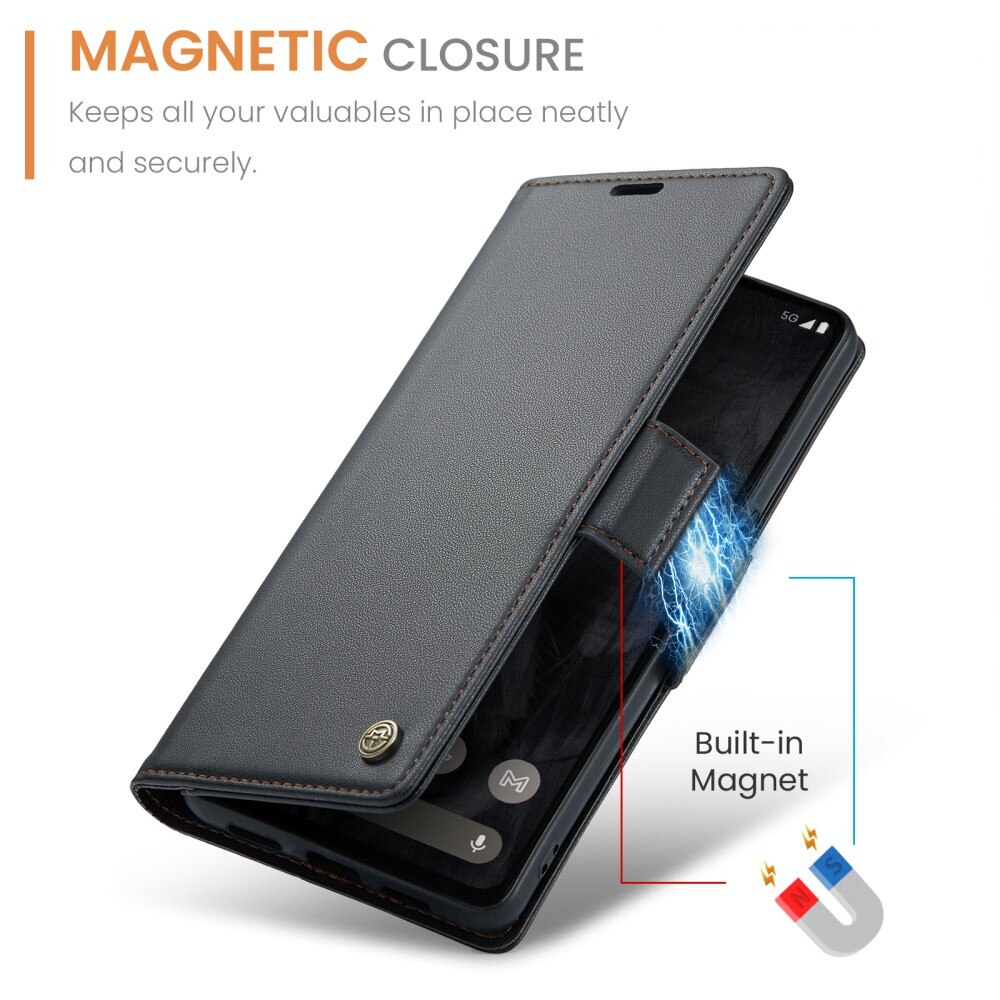 Google Pixel 8 Pro RFID blocking Slim Wallet Case Black