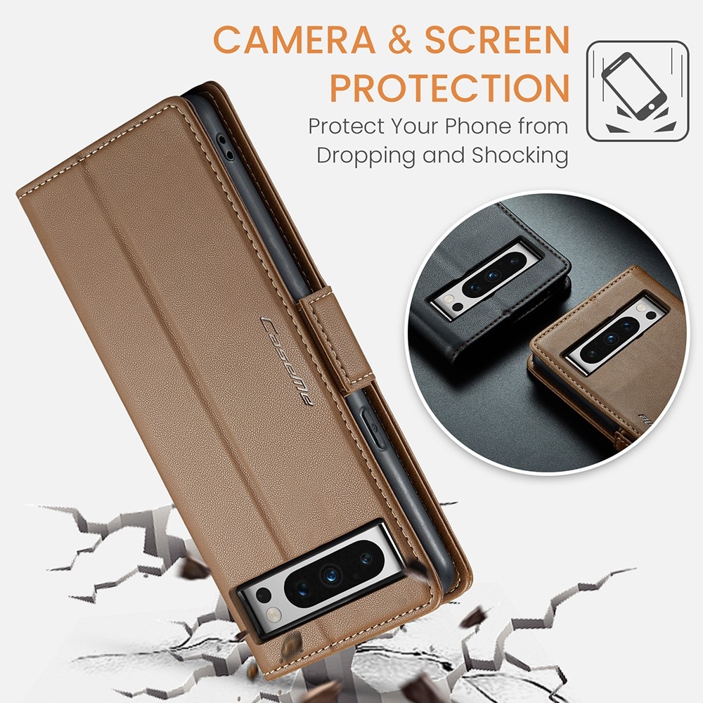 Google Pixel 8 Pro RFID blocking Slim Wallet Case Brown