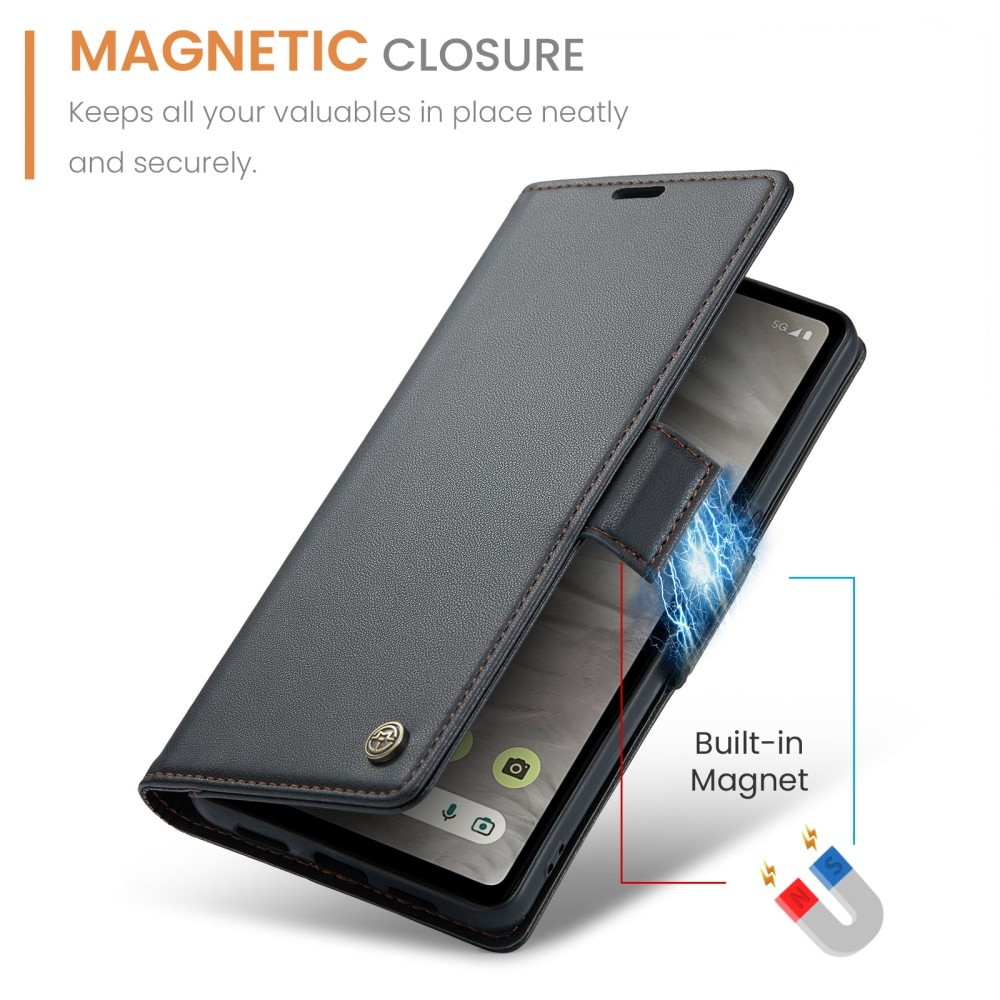 Google Pixel 7a RFID blocking Slim Wallet Case Black