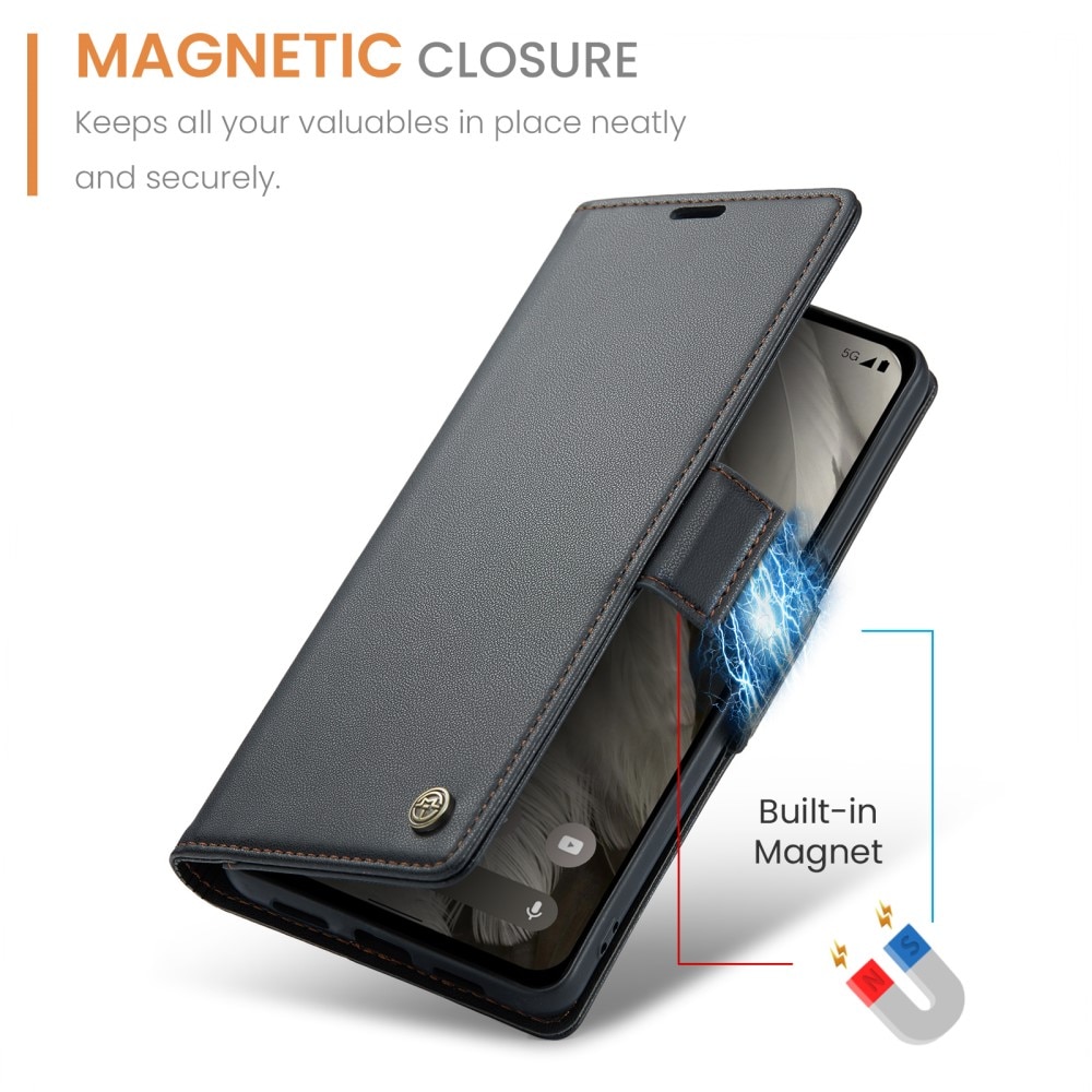 Google Pixel 8 RFID blocking Slim Wallet Case Black