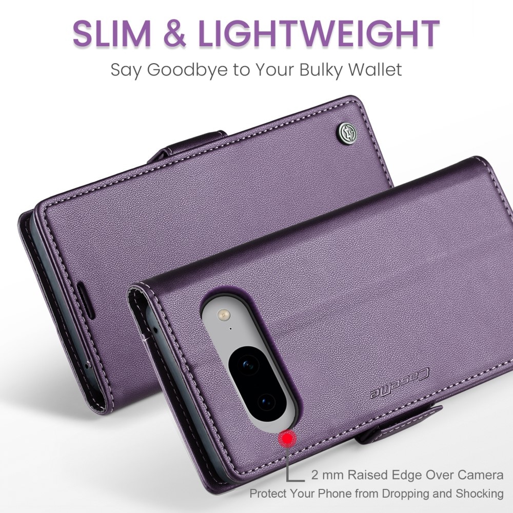 Google Pixel 8 RFID blocking Slim Wallet Case Purple