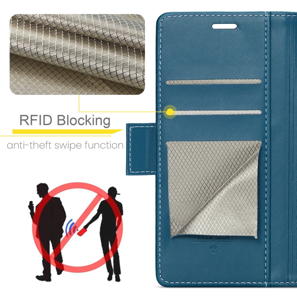Google Pixel 8 RFID blocking Slim Wallet Case Blue