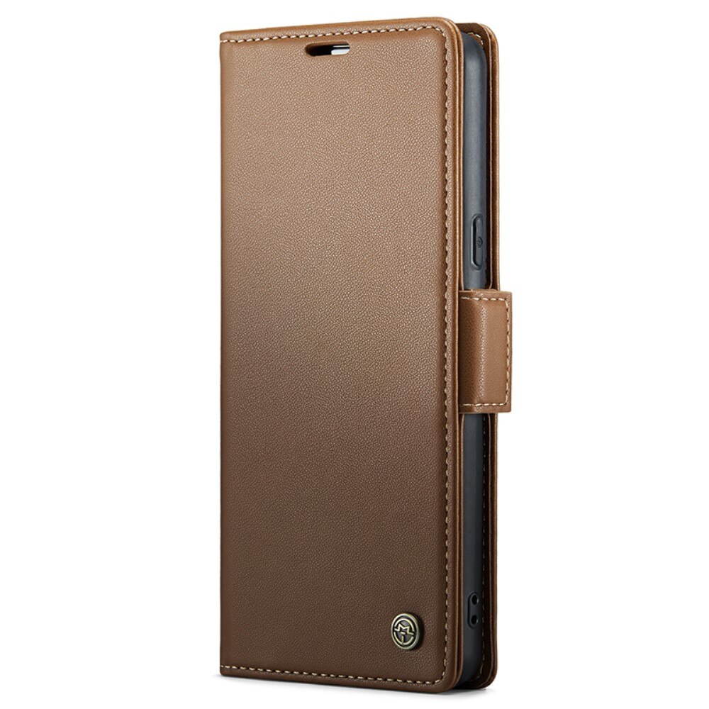 Google Pixel 8 RFID blocking Slim Wallet Case Brown