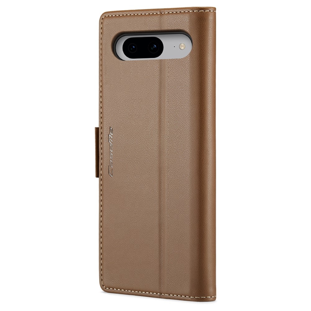 Google Pixel 8 RFID blocking Slim Wallet Case Brown