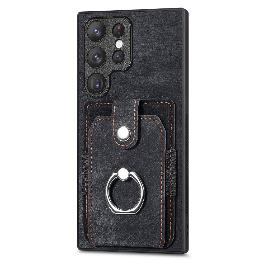 Wallet Case with Finger Ring Samsung Galaxy S23 Ultra Black