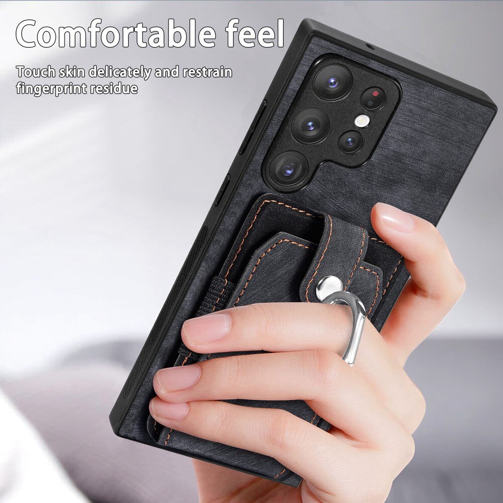 Wallet Case with Finger Ring Samsung Galaxy S23 Ultra Black