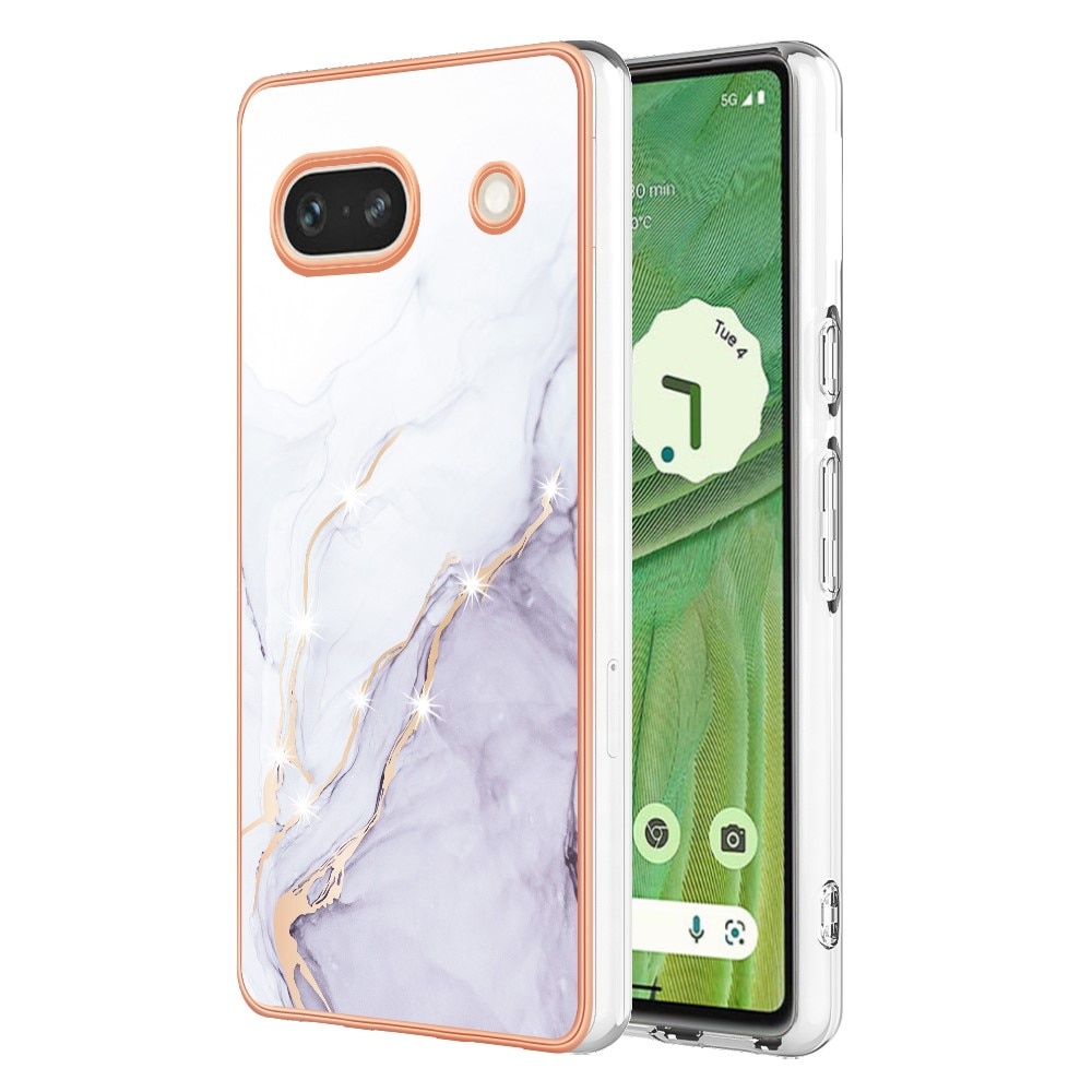 Google Pixel 7a TPU Case White Marble