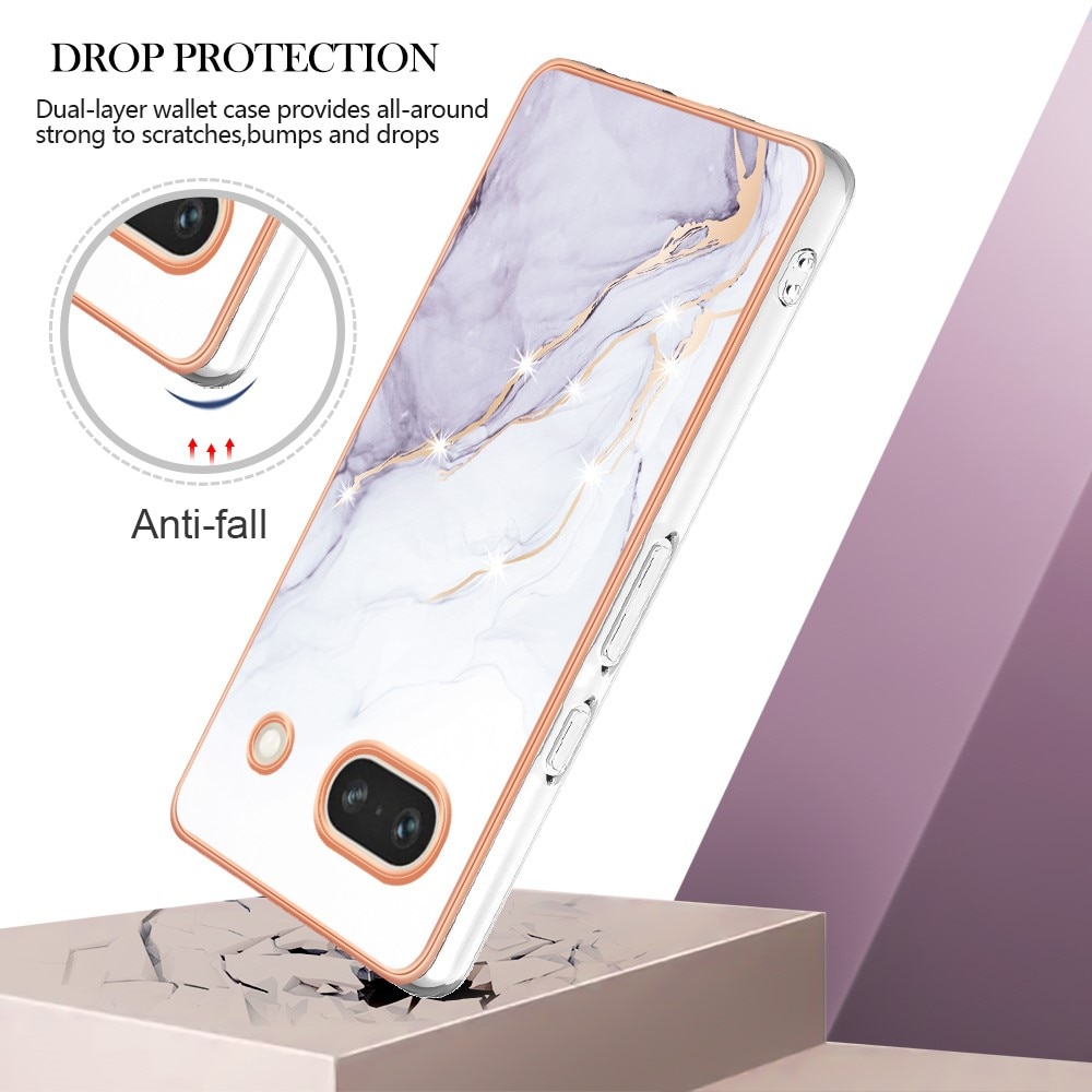 Google Pixel 7a TPU Case White Marble