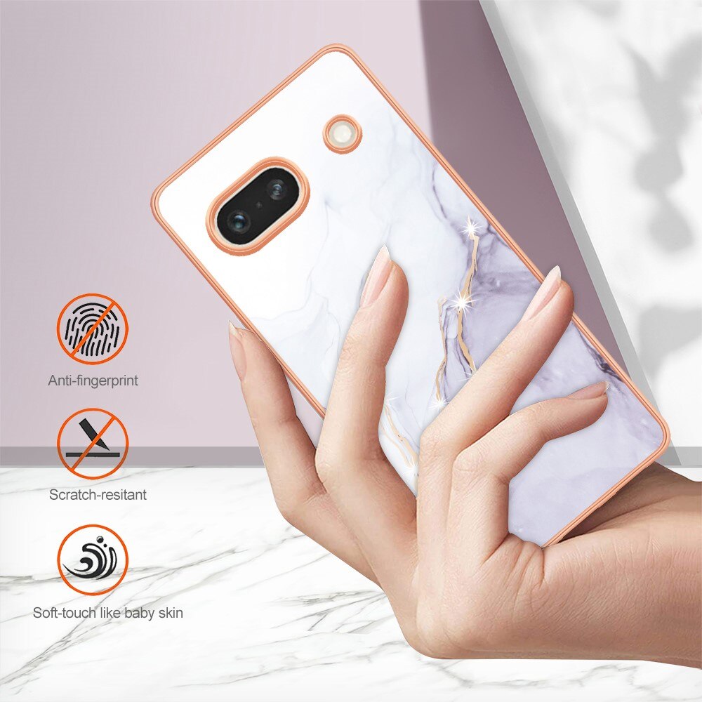 Google Pixel 7a TPU Case White Marble