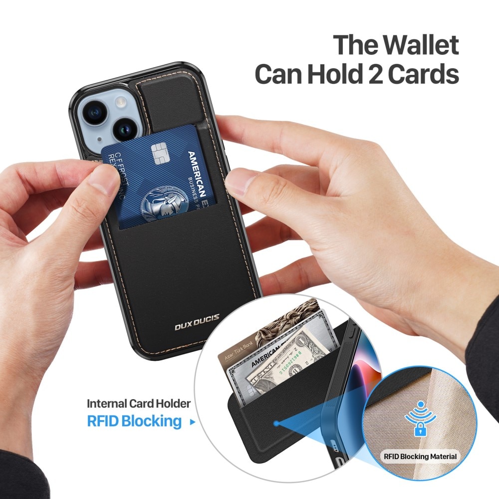 iPhone 13 Rafi Series RFID MagSafe Wallet Stand Case Black