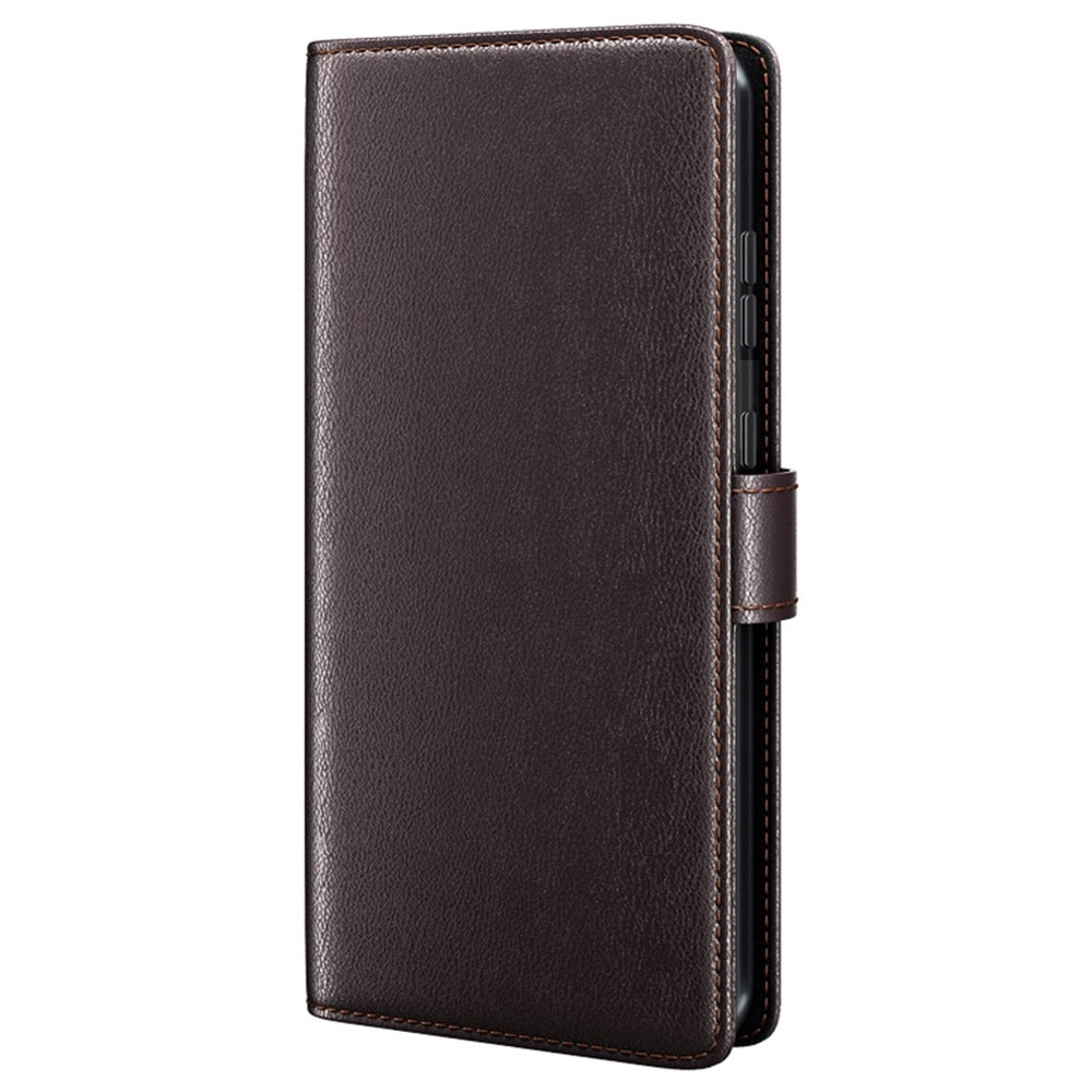 iPhone 15 Plus Genuine Leather Wallet Case Brown