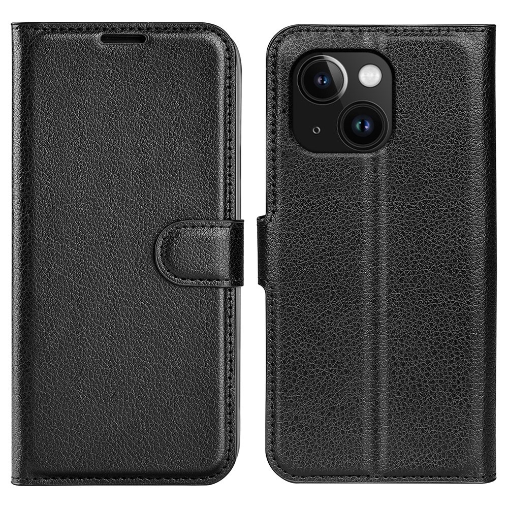 iPhone 15 Wallet Book Cover Black