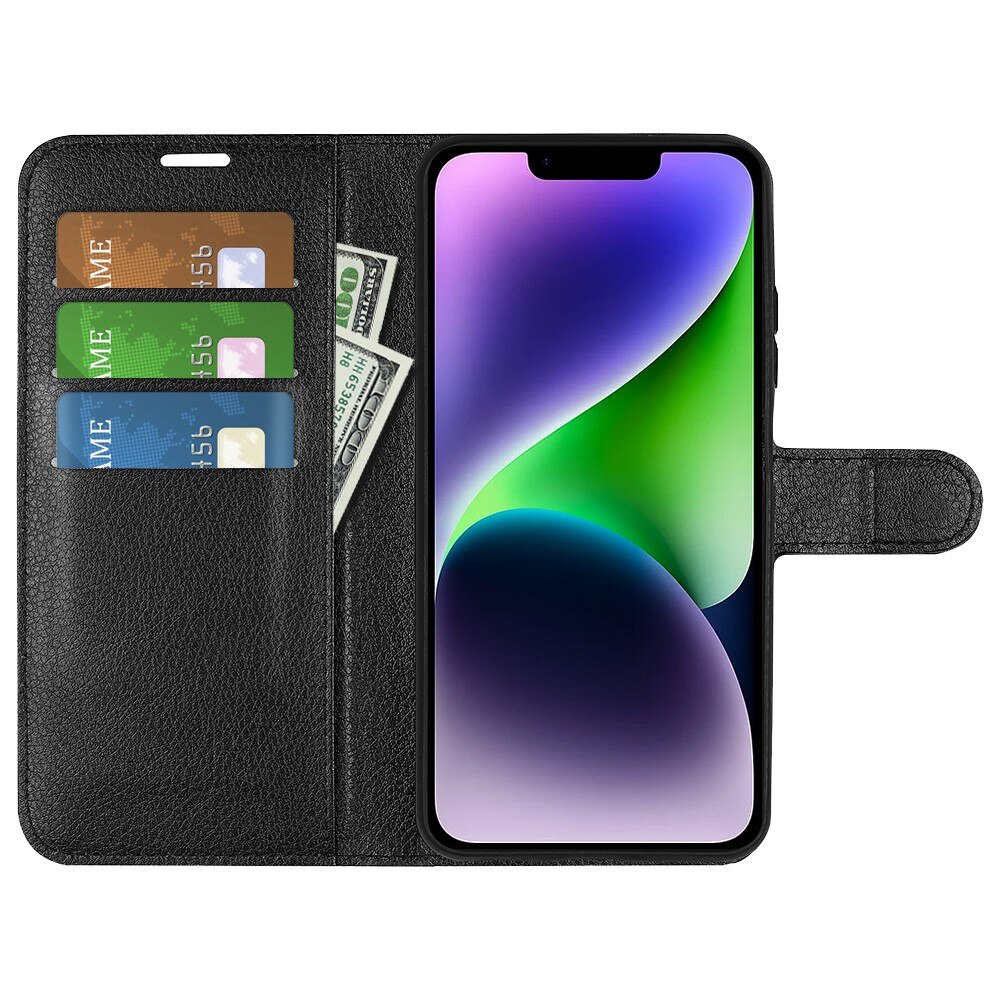 iPhone 15 Wallet Book Cover Black