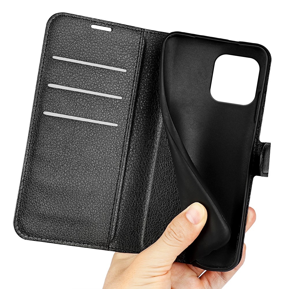 iPhone 15 Wallet Book Cover Black