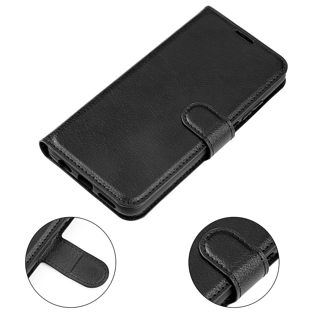 iPhone 15 Pro Wallet Book Cover Black