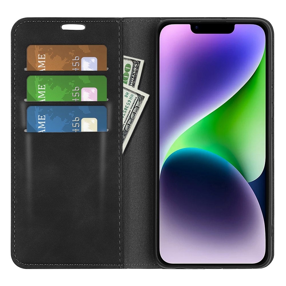 iPhone 15 Plus Slim Wallet Case Black