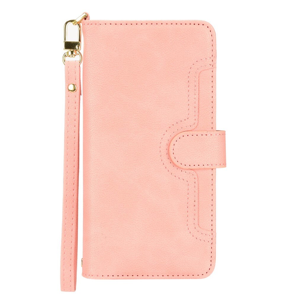 Sony Xperia 10 V Zipper Multi-slot Leather Cover Pink