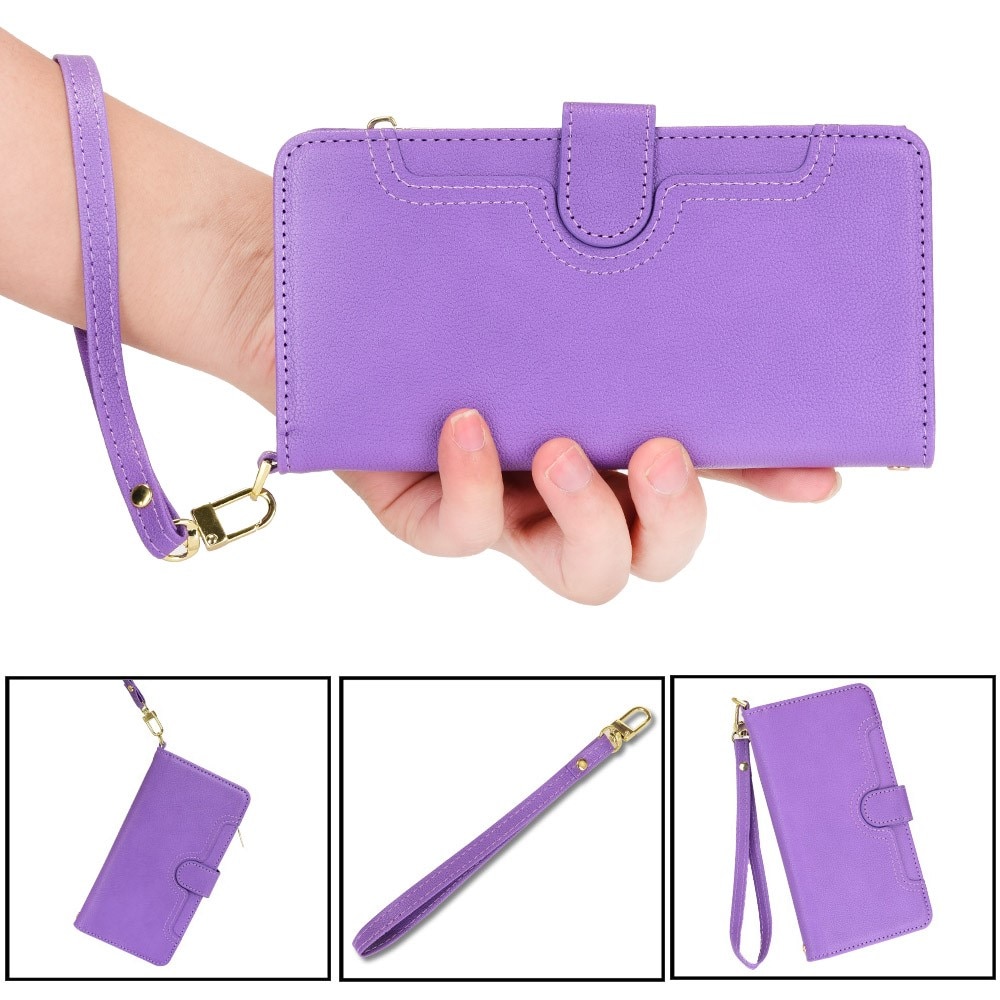 Sony Xperia 10 V Zipper Multi-slot Leather Cover Purple