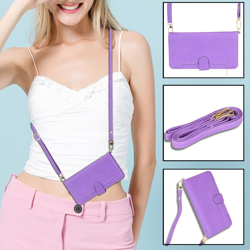 Sony Xperia 10 V Zipper Multi-slot Leather Cover Purple