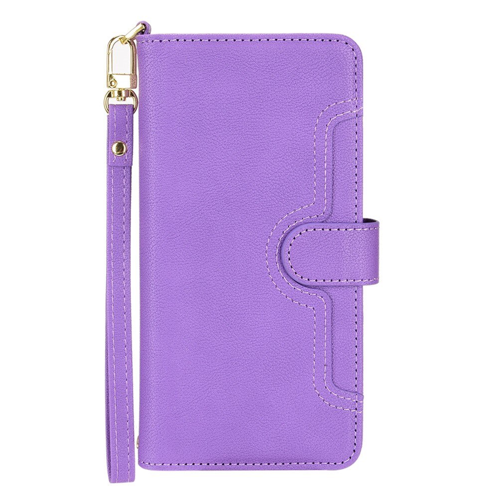 Sony Xperia 10 V Zipper Multi-slot Leather Cover Purple