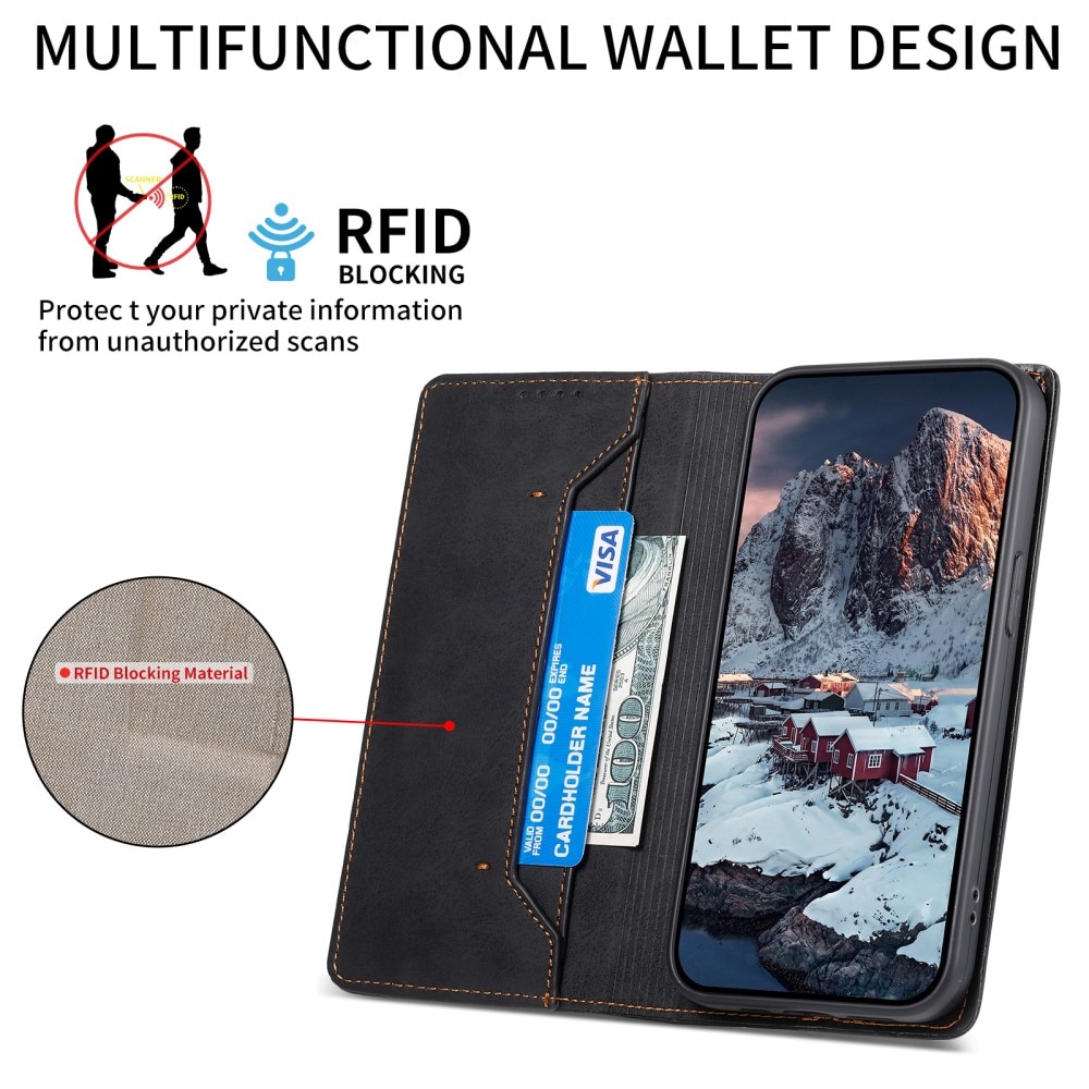 Google Pixel 8 Pro Slim Wallet Case RFID Black