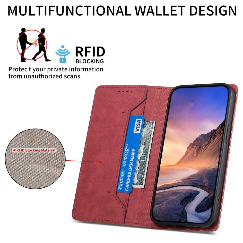 Google Pixel 8 Slim Wallet Case RFID Red