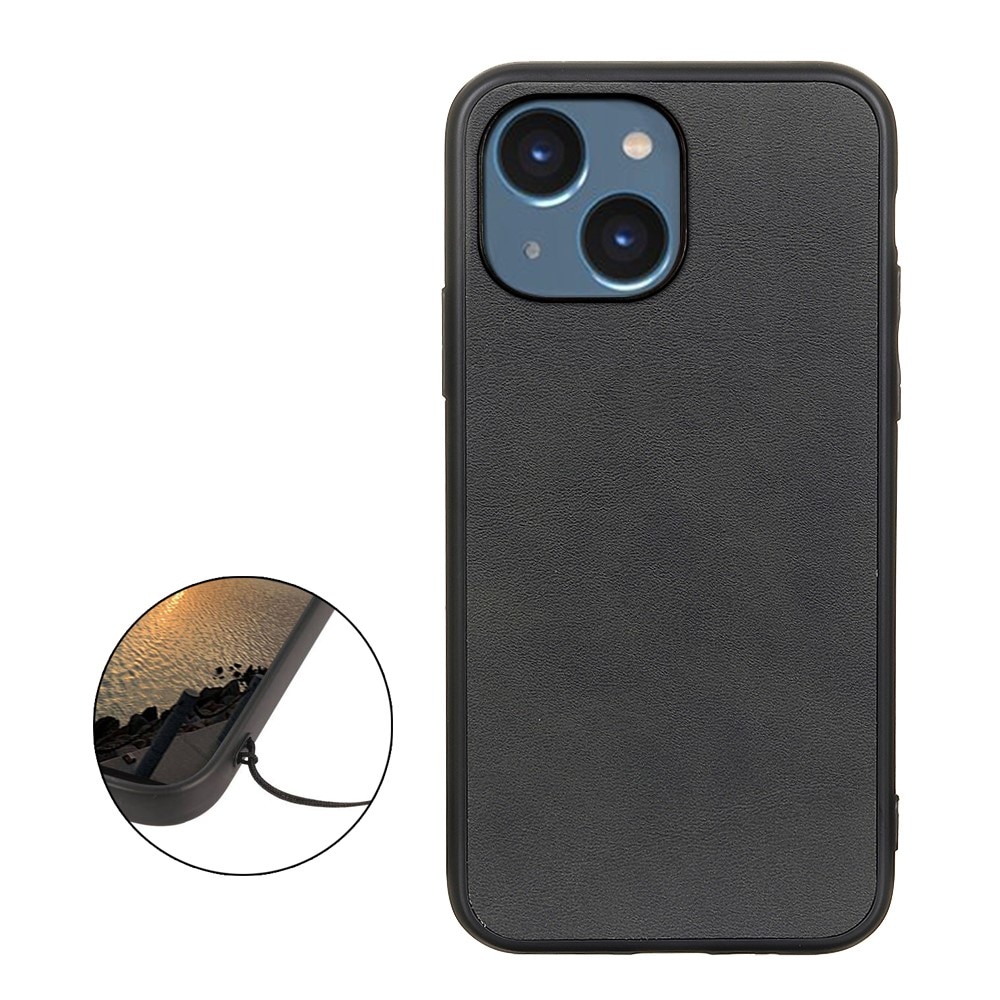 iPhone 15 Plus Leather Case Black