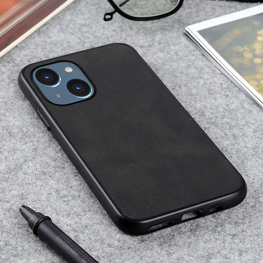 iPhone 15 Plus Leather Case Black