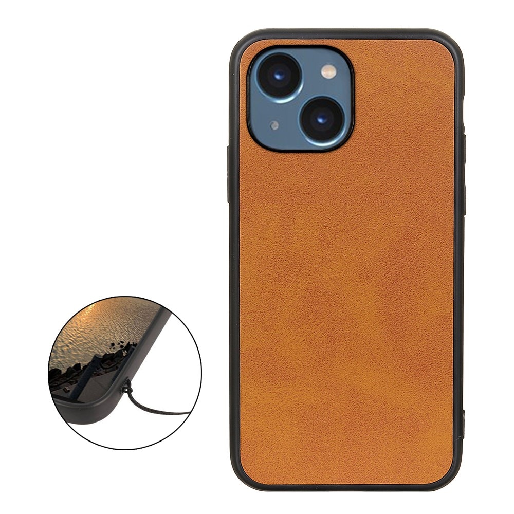 iPhone 15 Plus Leather Case Brown