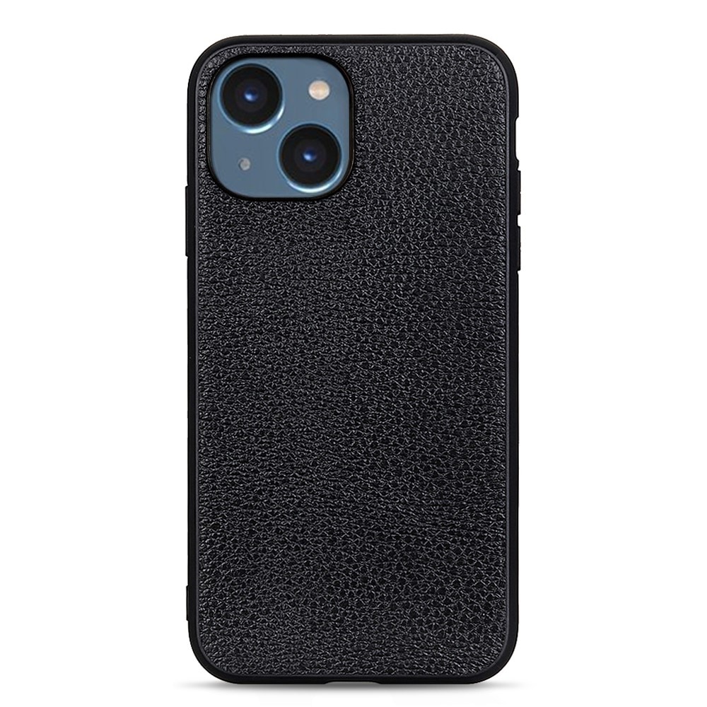 Genuine Leather Cover iPhone 15 Black