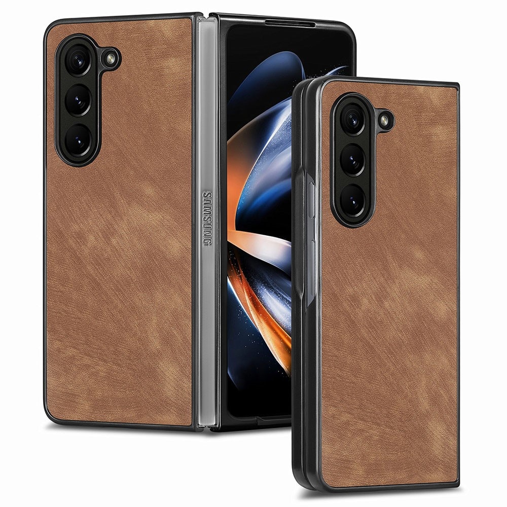 Samsung Galaxy Z Fold 5 Leather Case Brown