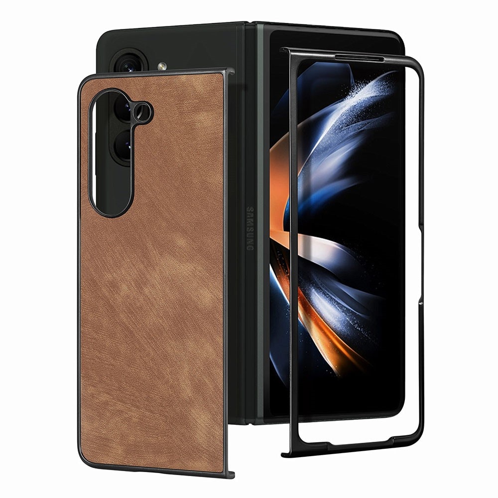 Samsung Galaxy Z Fold 5 Leather Case Brown