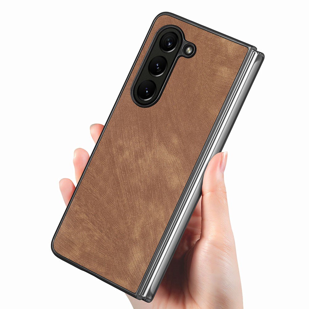 Samsung Galaxy Z Fold 5 Leather Case Brown