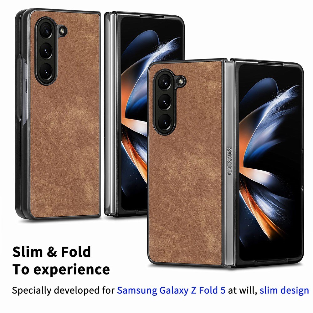 Samsung Galaxy Z Fold 5 Leather Case Brown