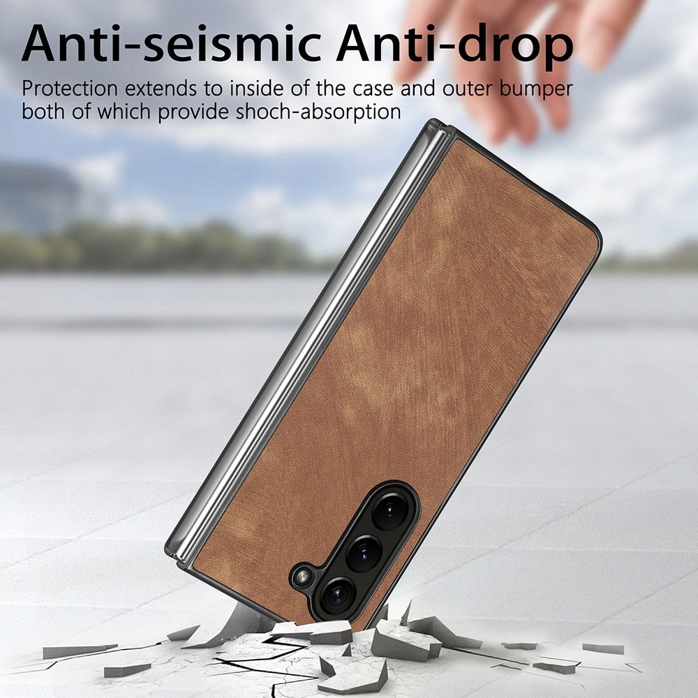 Samsung Galaxy Z Fold 5 Leather Case Brown
