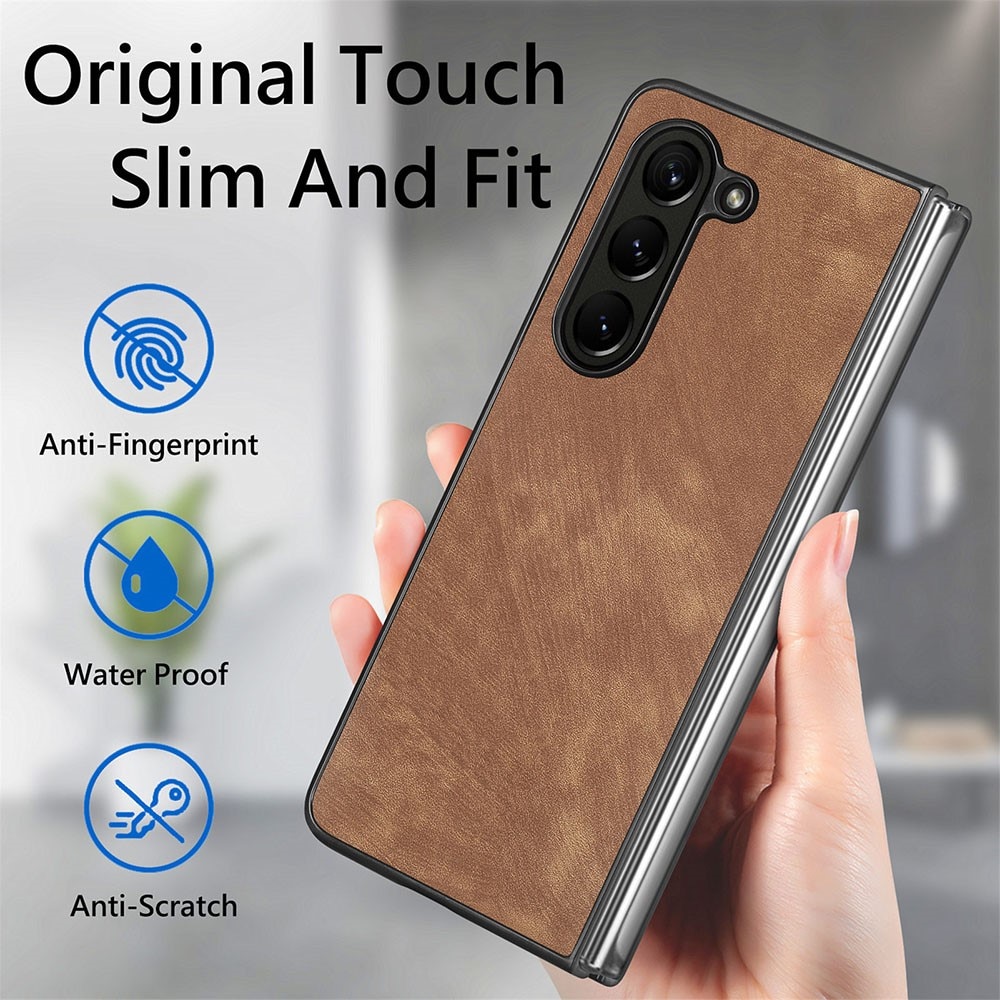 Samsung Galaxy Z Fold 5 Leather Case Brown